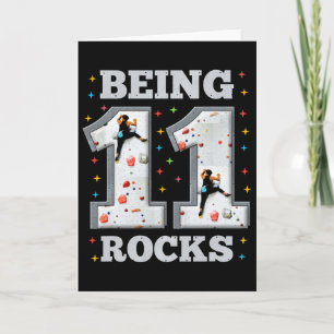 11 Years Old Rock Climbing 11th Birthday Adventure Card