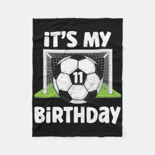 11 Years Old Soccer 11th Birthday Player Kids B-da Fleece Blanket