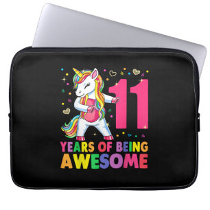 11 Years Old Unicorn Flossing 11th Birthday Girl U Laptop Sleeve