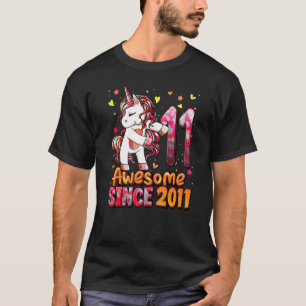 11 Years Old Unicorn Flossing 11th Birthday Girl U T-Shirt