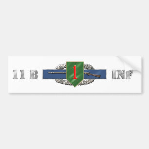 11B 1st Infantry Division Bumper Sticker