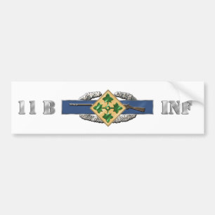 11B 4th Infantry Division Bumper Sticker