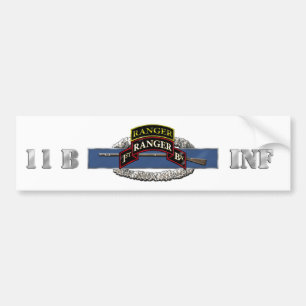 11B 75th Ranger 1st Battalion w/ Tab Bumper Sticker