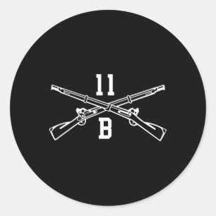 11B Infantry Crossed Rifles Classic Round Sticker