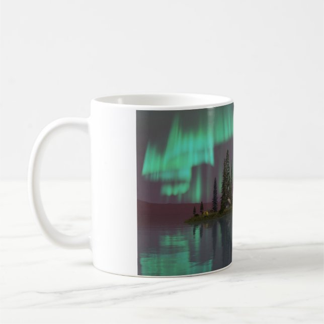 11oz mug with "Aurora Halo" image (Left)
