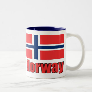 11oz Two Tone Mug Blue\White Norway/Flag