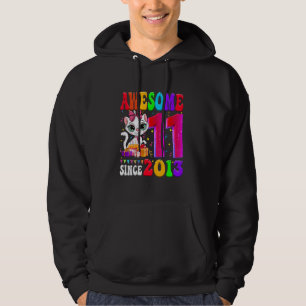11st Birthday Girl Party Cute cat 11 Years Old Awe Hoodie