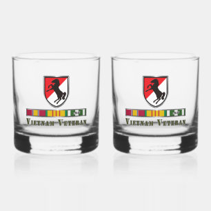 11th ACR Armored Cavalry Regiment Vietnam Veteran Whiskey Glass