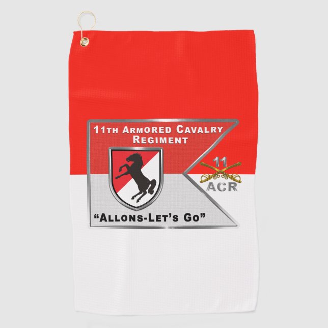11th ACR  Armoured Cavalry Regiment  Golf Towel (Front)