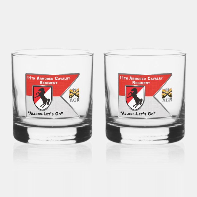 11th ACR Armoured Cavalry Regiment Whiskey Glass (Front)