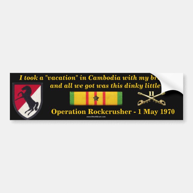 11th ACR Cambodian Vacation Bumper Sticker (Front)