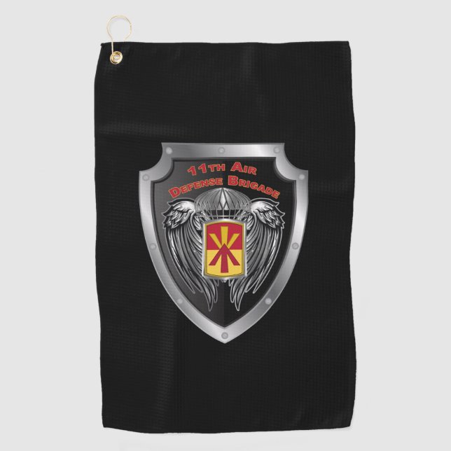 11th Air Defence Brigade Customised Shield Golf Towel (Front)