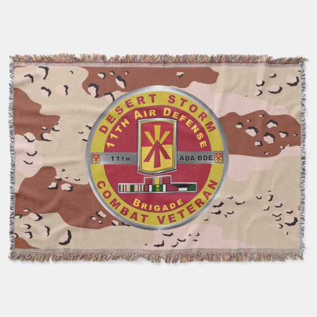 11th Air Defence Brigade Desert Storm Veteran Throw Blanket (Front)