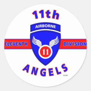 11TH AIRBORNE DIVISION "ANGELS" CLASSIC ROUND STICKER