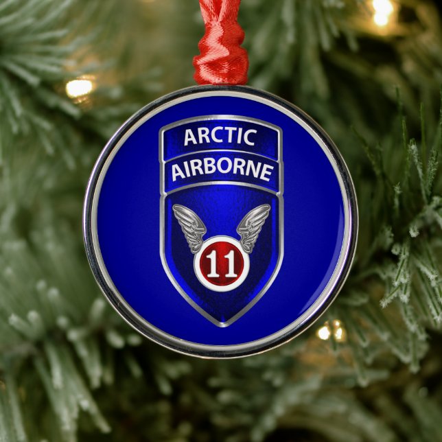11th Airborne Division Christmas    Metal Tree Decoration (Tree)