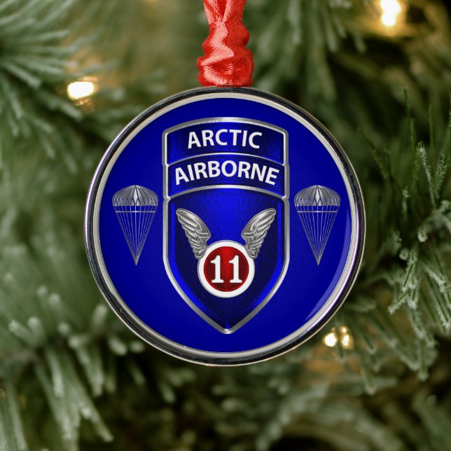 11th Airborne Division Christmas     Metal Tree Decoration (Tree)