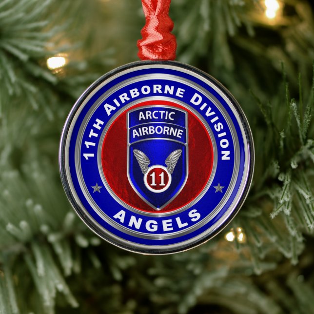 11th Airborne Division Christmas  Metal Tree Decoration (Tree)