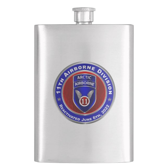 11th Airborne Division     Hip Flask (Front)