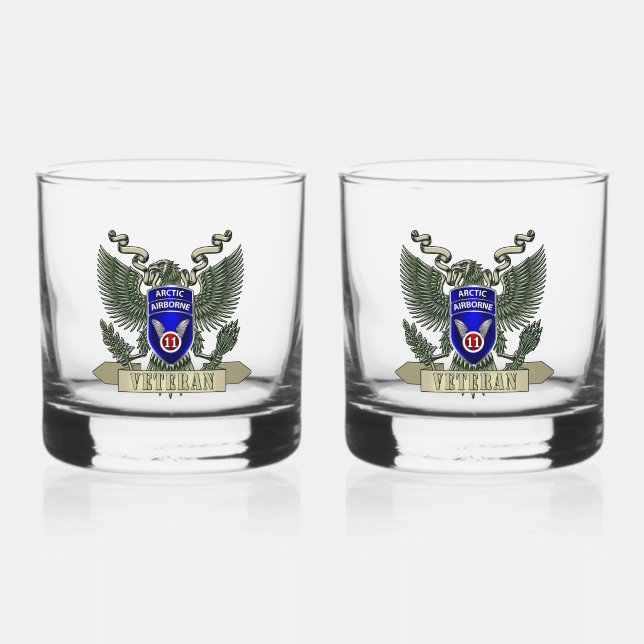 11th Airborne Division Veteran Whiskey Glass (Front)