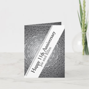 11th Anniversary Steel Editable Card