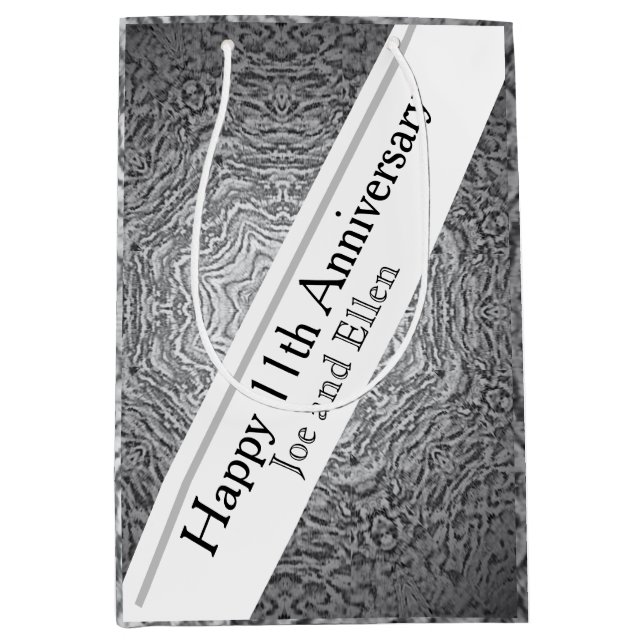 11th Anniversary Steel Medium Gift Bag (Front)