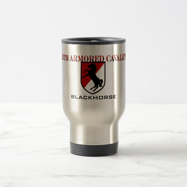 11th Armoured Cavalry Blackhorse Travel Mug (Center)