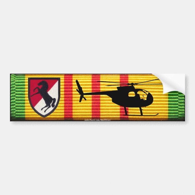11th Armoured Cavalry OH-6 Loach VSM Bumper Bumper Sticker (Front)
