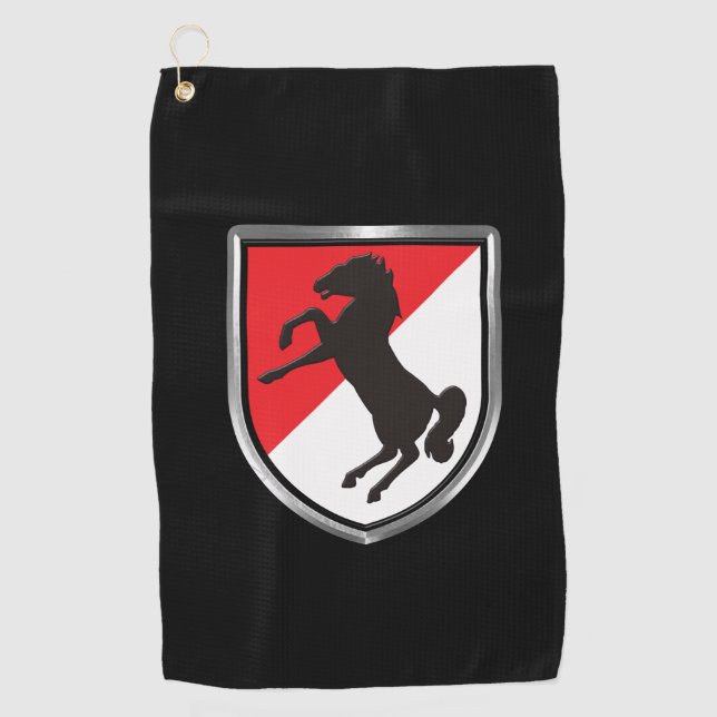 11th Armoured Cavalry Regiment “Black Horse”  Golf Towel (Front)