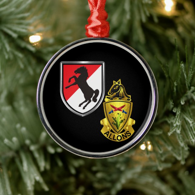 11th Armoured Cavalry Regiment Christmas  Metal Tree Decoration (Tree)