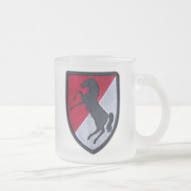 11th Armoured Cavalry Regiment OPFOR Fort Meade Frosted Glass Coffee Mug (Right)