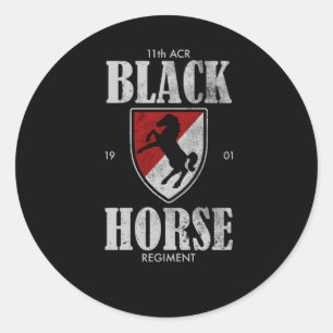 11Th Armoured Cavalry Regit Distressed Classic Round Sticker