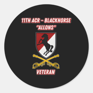 11Th Armoured Cavalry Regit For 11Th Acr Vets Classic Round Sticker