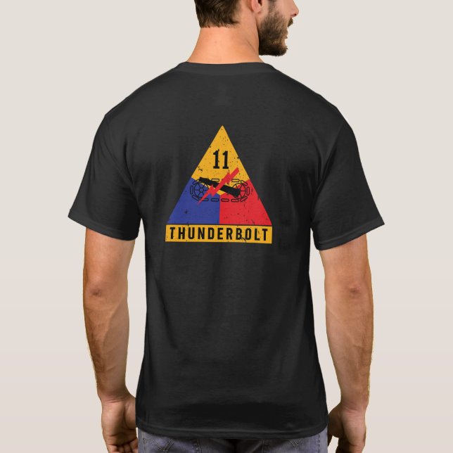 11th Armoured "Thunderbolt" Division Distressed T-Shirt (Back)