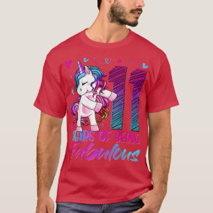 11th Birthday  11 Year Old Girl Flossing Unicorn P T-Shirt