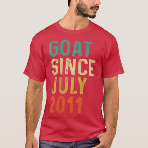 11th Birthday 11 Years Old GOAT Since July 2011 T-Shirt