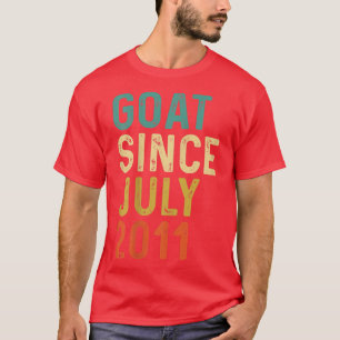 11th Birthday 11 Years Old GOAT Since July 2011  T-Shirt