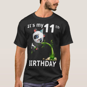 11th Birthday 11 Years Old Party Animal Panda 5 T-Shirt