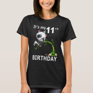 11th Birthday  11 Years Old Party Animal Panda  5 T-Shirt