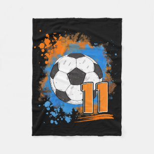 11th Birthday 11 Years Old Soccer Ll Fleece Blanket