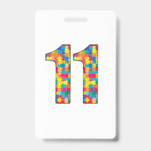11th Birthday Autism Insert For Boy Girl ID Badge