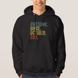 11th Birthday Awesome Since October 2011 11 Year O Hoodie
