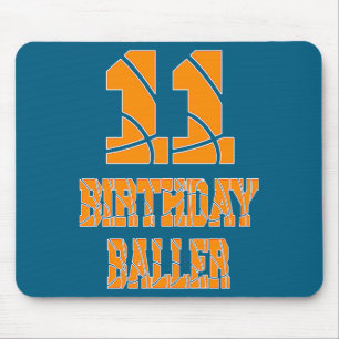 11th Birthday Baller Boy 11 Years Old Basketball T Mouse Mat
