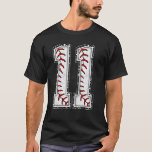 11th Birthday Baseball Big Number 11 Year Old Boy  T-Shirt