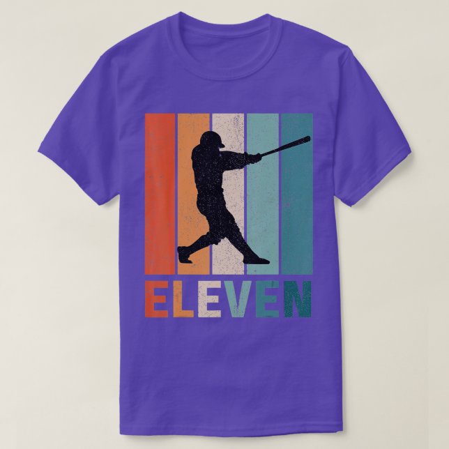 11th Birthday Baseball Big Number Eleven 11 Year O T-Shirt (Design Front)