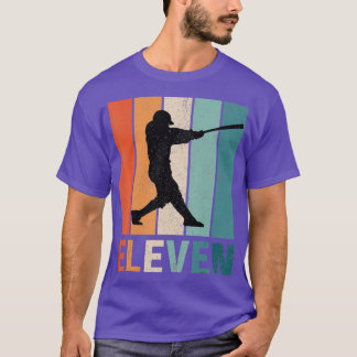 11th Birthday Baseball Big Number Eleven 11 Year O T-Shirt