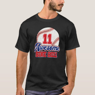 11th Birthday Baseball Player 11 Years Old Vintage T-Shirt