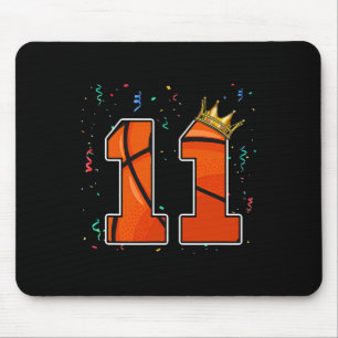 11th Birthday Basketball Big Number 11 Year Old Bo Mouse Mat