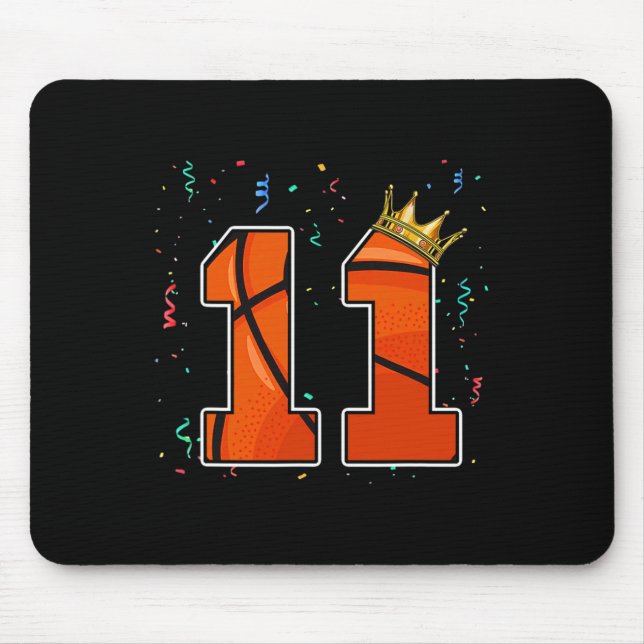 11th Birthday Basketball Big Number 11 Year Old Bo Mouse Mat (Front)