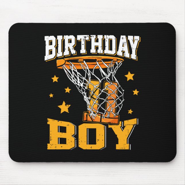 11th Birthday Basketball Boy 11 Year Old Basketbal Mouse Mat (Front)