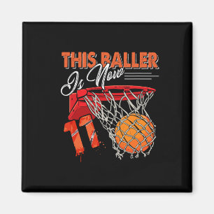 11th Birthday Basketball Fun 11 Years Old Kids Gi Magnet